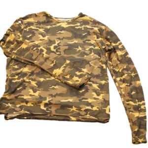 Pepper Men's Camoflage Long Sleeve Exposed Seamed Top Size M
